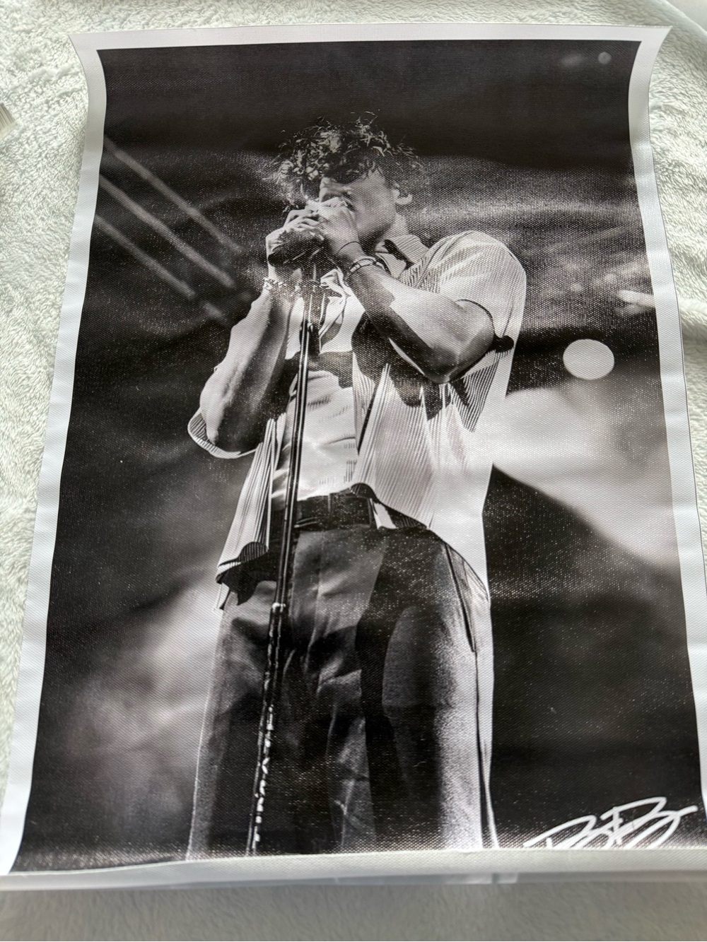 Black and white canvas Benson Boone poster